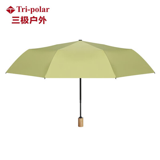 Tri-Pololar Holzgriff Dach falten Vinyl Parasol Handbuch Tri-fach Regenschirm TP7027 Burgund (Handbuch)