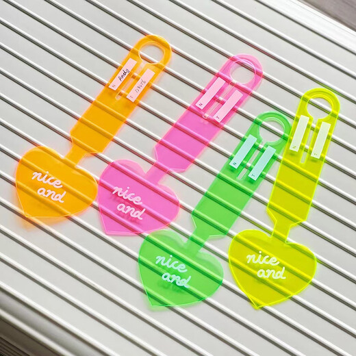 Jaens Fluoreszenzgepäckkartenbox Schild Schild Travel School Creative Gepäckbeutel Anti-Lost Flugzeug Checkout Aufkleber Tag Zubehör Pink Grün gelb Orange Vierfarbpaket
