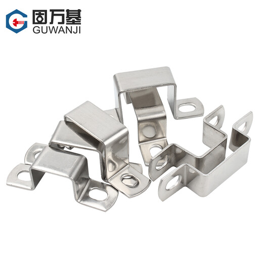 Guwanji 304 stainless steel clamp square card square tube buckle riding card square type hoop several words right angle bracket U-shaped pipe clamp M25x25 2 pieces 304 material