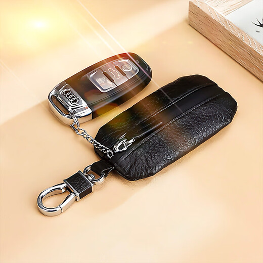 Kangourou (kangourou) Sac clé de voiture en cuir authentique pour le motif de vache créatif personnalisé pour les hommes Couverture clé Universal Clever [Couche supérieure]