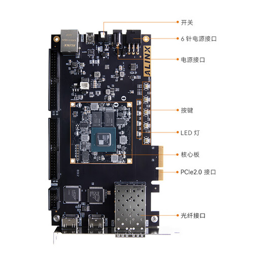 ALINX黑金FPGA开发板XILINX Artix7 XC7A200T 35T图像处理光纤通信 AX7A035B 开发板 开发板