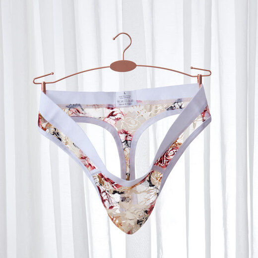 ROSELEX confidential delivery men's sexy underwear sexy thong transparent lace one-piece underwear low XXL royal blue