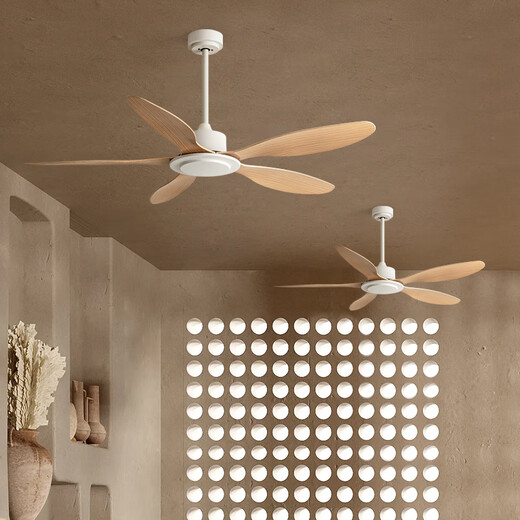 
Weather vane modern industrial style lightless 56-inch ceiling fan restaurant ceiling simple electric fan living room commercial study fan frequency conversion 46-681A white 5 leaves - white leaves remote control without light