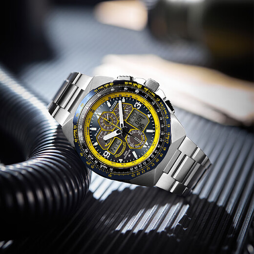 CITIZEN watch men's Japanese and Korean watch Blue Angel light kinetic energy day display steel belt fashionable Valentine's Day gift JY8125-54L