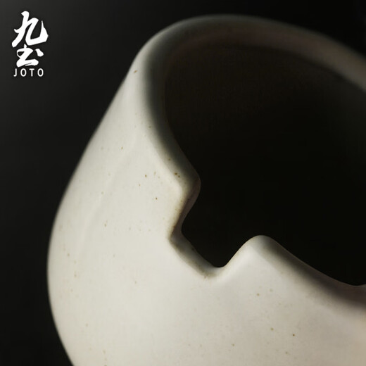 Jiutu retro seasoning jar, salt jar, kitchen household ceramic salt, MSG seasoning box with lid, spoon, seasoning jar, high-looking, rough ceramic model (comes with ceramic spoon, sticker)