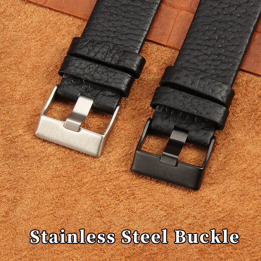 Adapted to POLICE watch accessories PL.14698 13806 large dial cowhide strap 24 26 28 30mm brown-steel buckle-K3 interface width 22mm