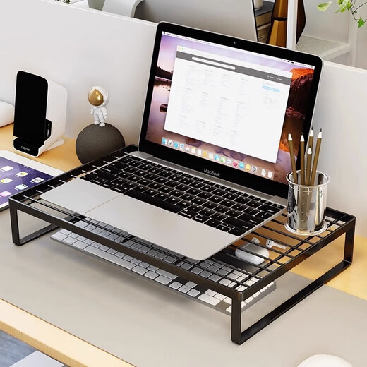 Nifeng Computer rack laptop cooling rack computer heightening table desktop monitor bracket hanging base barbecue rack upgraded bold - small white [breaking bud]