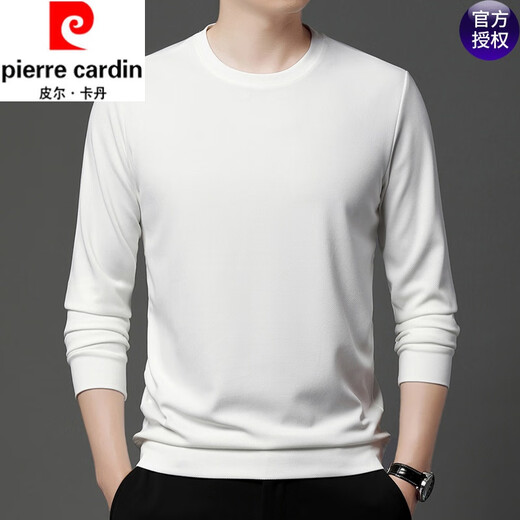 Pier Cardin pure cotton skin-friendly breathable waffle long-sleeved T-shirt for men versatile casual round neck sweater underwear fashionable top Maple leaf red 6621 165/M Recommended 90-120Jin [Jin equals 0.5 kg]