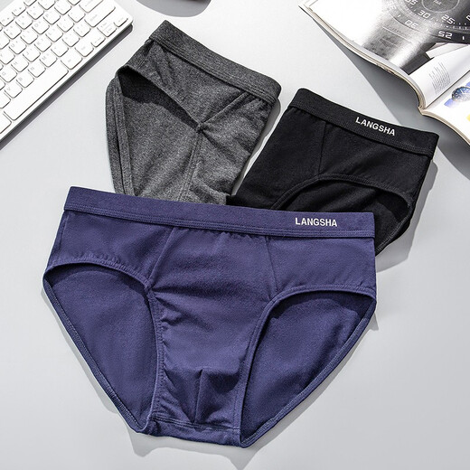 Langsha men's briefs 7A grade antibacterial men's comfortable cotton breathable briefs 4 pairs