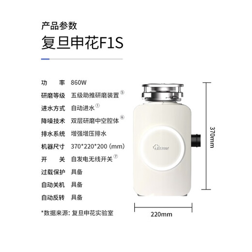 Fudan Shenhua garbage disposer automatic water inlet food waste crusher household kitchen food waste treatment F1S Asakusa Green
