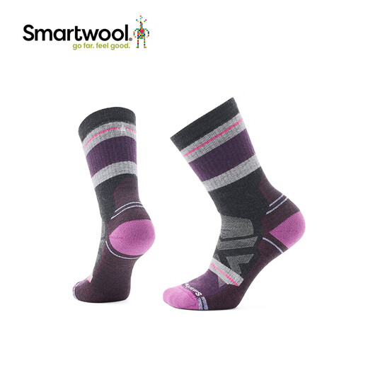 SMARTWOOL Women's Full Shock Absorbing Mid-Tube Socks Outdoor Hiking Socks Thickened Warm Merino Wool Socks 1583 Charcoal Black 003 S (Suitable for Foot Sizes 35-37)