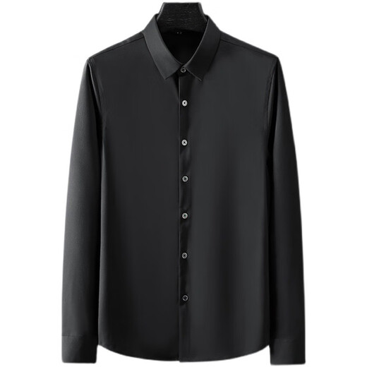 ROMON thickened velvet casual shirt men's long-sleeved autumn and winter no-iron business black shirt men's professional formal white shirt white - 1 piece 2XL recommended 145-160 Jin Jin equals 0.5 kg