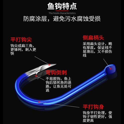 Jiaorui Iseni fish hook bulk set contains a complete set of ghost tooth fishing hooks, suitable for fishing supplies. Tungsten steel black gold Iseni 200 pieces, 20 pieces each for No. 1-10