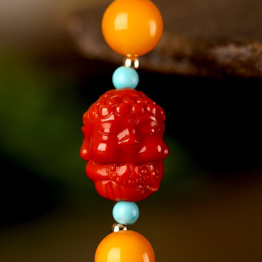 MUJUE Amber Raw Stone Beeswax Bracelet Women's Jade Heather Nanhong Buddha Accessories Chicken Butter Yellow Full Honey Bracelet 7mm Beads About 7MM