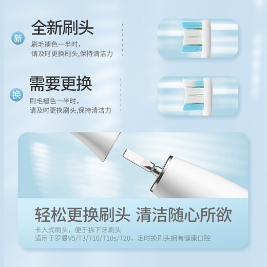 罗曼（ROAMAN）电动牙刷头SN01白色迷你刷头4支装 适配V5、T3、T10、T10S、T20