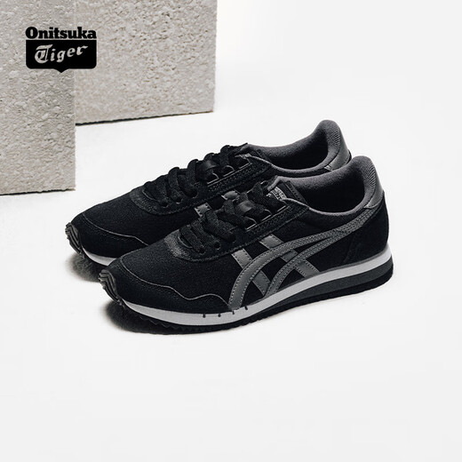 Onitsuka Tiger retro men's and women's shoes low-cut comfortable casual shoes sneakers DUALIO black/grey (1183C315-001) 42.5