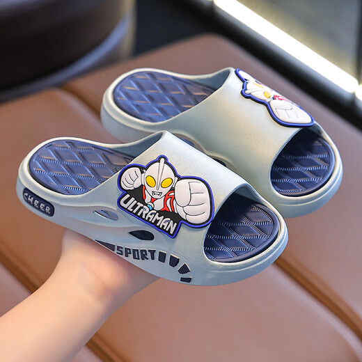 CHACEPOT Ultraman Ultraman Children's Sandals for Parents and Children New Summer Cartoon Soft Non-Slip Home Bath Bathroom Warehouse 6 Austrian 1680 Black Size 36-37 Inner Length 23cm Regular Size