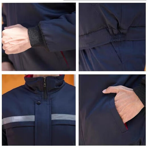 Fantasy winter thickened cotton-padded work clothes, men's tops, stain-resistant, warm and cold-proof cotton-padded jackets, reflective strips, labor protection clothing, cotton-padded clothes, winter thickened cotton-padded clothes (tops) XL 175