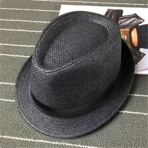KAROND new small top hat men's spring and summer white sun protection large brim beach hat men's and women's British jazz autumn and winter sun hat straw hat pure white adult size 58CM