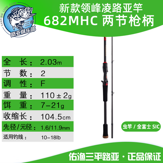领峰26款领峰凌路亚竿全SIC 21款远投直柄枪柄翘嘴鳜鱼鲈鱼竿虫竿泛用 2.03m 24款凌682MHC枪柄虫竿