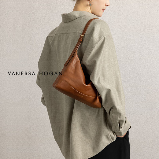 VANESSA HOGAN Zhang Yaqin's same style VH women's bag Xinran hobo bag top layer vegetable tanned cowhide texture crossbody armpit shoulder bag