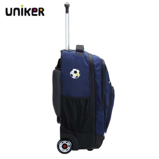 Uniker primary school student trolley bag male backpack female luggage bag casual middle school student school bag lightweight trolley bag blue 13165M