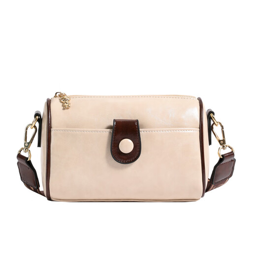 North Bag Textur kleine Tasche Frauen Retro Neue Mode Frauenbeutel lässig Breitband One-Shoulder Crossbody Body Birthday Geschenk für Freundin Beige White