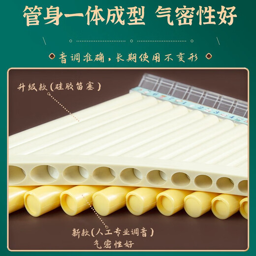 金蝉初学排箫专业演奏16管18管易学儿童小学生入门排笛民族专用 【升级款】16管米色+配吹管
