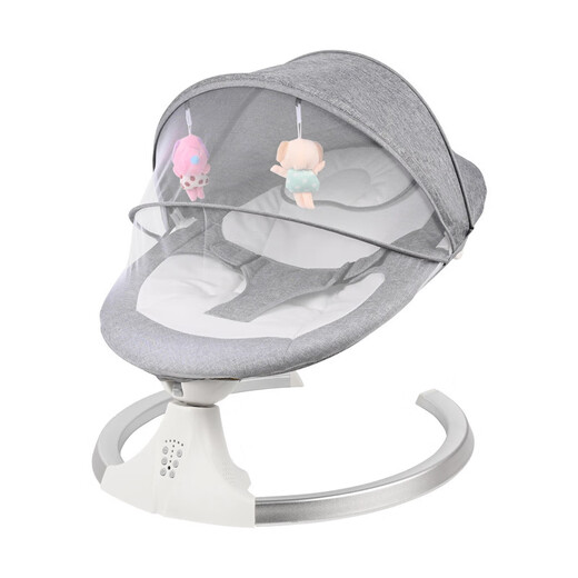 Clcey Baby Schaukelstuhl 0-3 Jahre alte elektrische beruhigende Stuhl Neugeborenes Baby schläft mit Baby Cradle Bett Schaukelstuhl überreden Babygott Elektrische Top-Version Grau + Bluetooth + Moskitonetz + Kissen