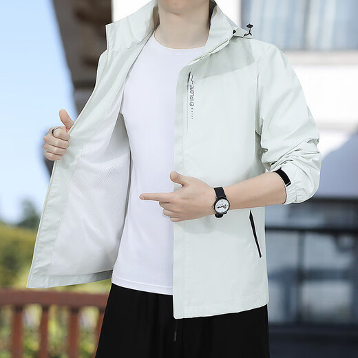 Jacket Men's Jacket Autumn and Winter Clothes Men's Three-in-One Jacket Hooded Loose Sports Workwear Top Men's Jacket Black XL