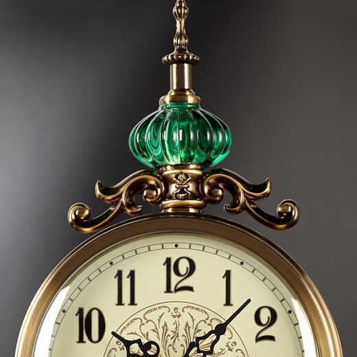 Hanshi (Hense) table clock living room clock display table clock clock ornaments desktop clock home light luxury decorative pendulum clock HD6902 emerald glass model HD6903