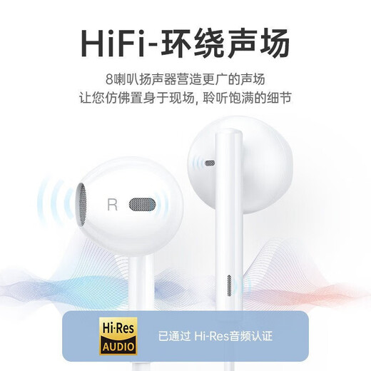 Honor (Honor) Honor Auriculares Wired Tipo-C Honor original 50/60/70/80/90GT/100Pro/Magic6/5/4/3/V2/X40/XI Los auriculares del teléfono móvil son adecuados para Huawei Honor AM33R