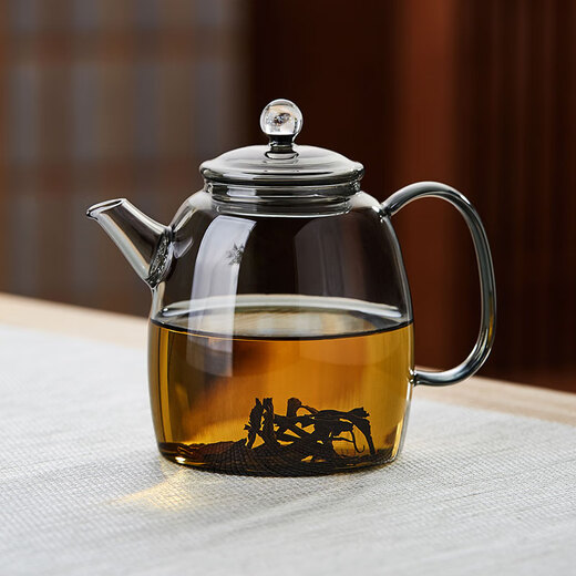Green Changming glass teapot Kung Fu tea set thickened high temperature resistant teapot single pot with handle small glass pot