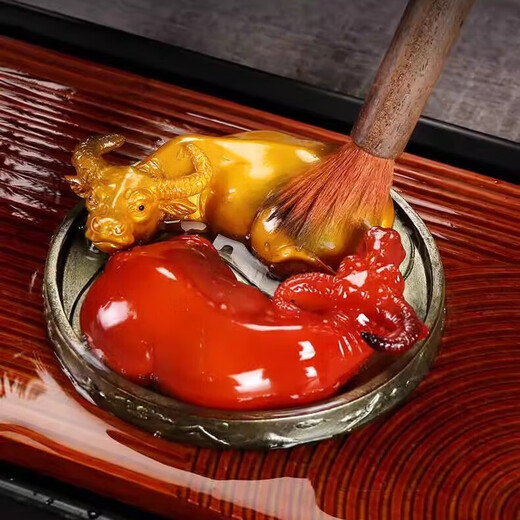 Xixi Taitai Color-changing tea petting cow ornaments The cow turns into heaven and earth, the cow is full of energy, creative boutique tea toy can cultivate Kung Fu tea set accessories Color-changing tea petting cow turns into heaven and earth combination