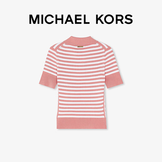 
MICHAEL KORS MK Women's Polo Collar Striped Knit Pink/White 691 S S