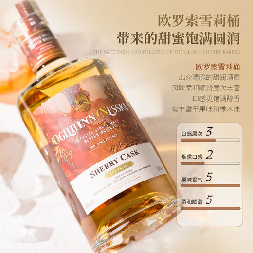 Ogilhinn Nessia【全球限定】苏格兰原瓶进口威士忌苏威洋酒礼盒装送礼 斯佩赛单一麦芽雪莉桶700ml 买两件配精美礼袋