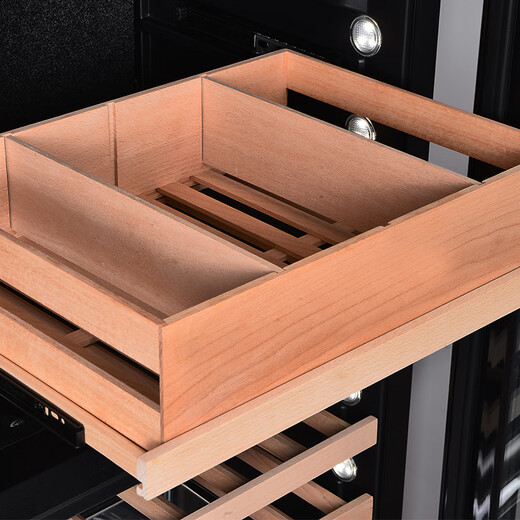 EREMITE external door panel embedded red wine cabinet constant temperature wine cabinet cold drink tea refrigerator frost-free air-cooled cold drink tea cabinet fresh cabinet Embraco frequency conversion embedded wine cabinet 3 temperature zones/external door 95 bottles