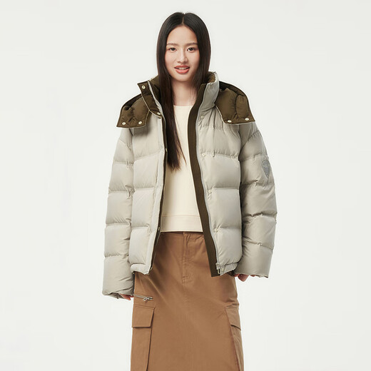 Tambor Down Jacket Women's Short Fashionable Removable Hood Versatile Warm Jacket 550388T Eucalyptus Green 170