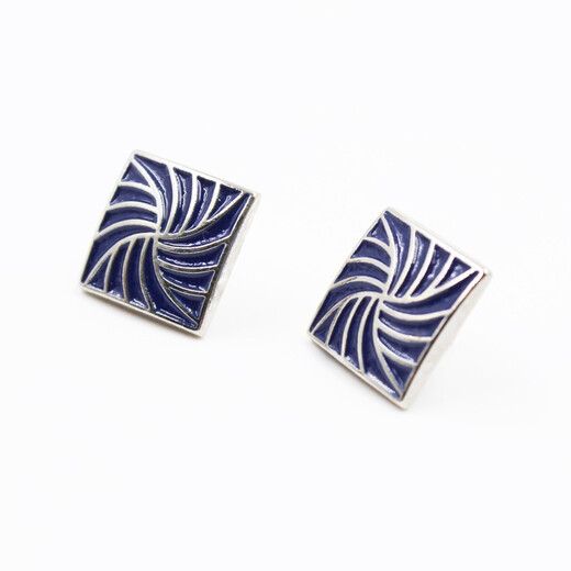 Xifei men's and women's brooches, collar pins and accessories, geometric square suit shirts, simple square twill dripping oil, can be matched with a pair in all seasons
