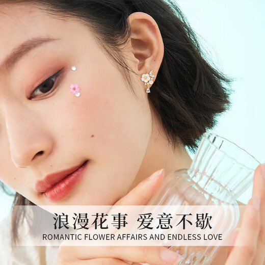 Zhou Baifu Camellia Silver Earrings Women's Earrings Women's 2025 New Earrings Commemorative Birthday Gift for Girlfriend