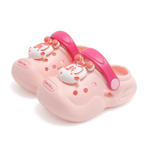 Babudou children's shoes girls slippers summer soft sole baby beach shoes children's hole shoes 117342003 warm pink 170