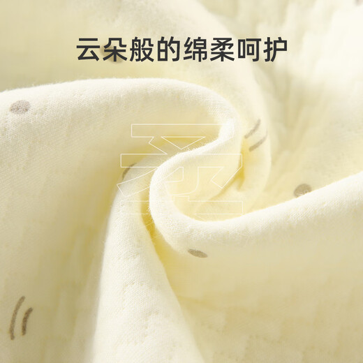 婧麒新生婴儿儿衣服秋冬装初生男女宝宝夹棉连体衣保暖哈衣爬服 黄 59cm