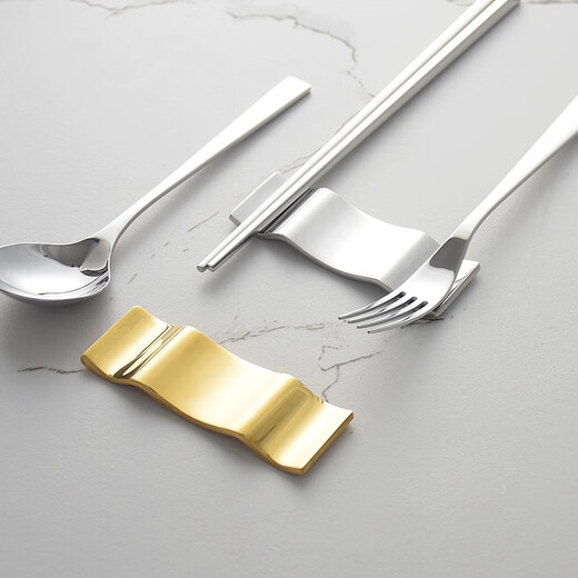 Oding Nordic ins mirror gold chopstick holder creative light luxury three-purpose chopstick holder spoon holder 304 stainless steel chopstick pillow silver