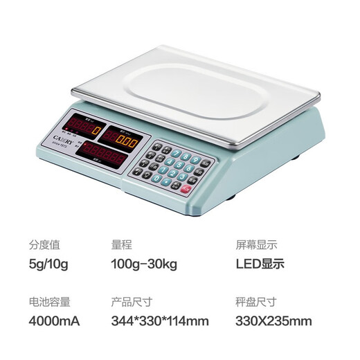 Xiangshan Electronic Scale Commercial Electronic Platform Scale Kitchen Scale High-precision Gram Weighing Vegetable Scale Counting Scale Pricing Food Scale Supermarket Market Platform Scale 30kg LED Highlight Red Letter Indoor Use