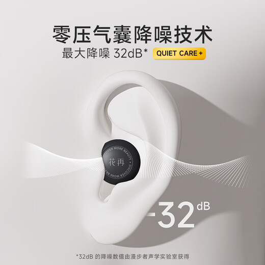 漫步者（EDIFIER）睡眠耳塞 零压气囊 零感佩戴 闭环降噪 环保硅胶 多场景适用 氧气粉