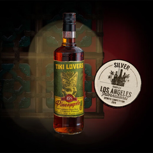 Tiki Lovers [Bouteille d'origine importée] Style des Caraïbes Rum Base de vin étranger Vin Tiki Pineapple Flavour Rum 700 ml