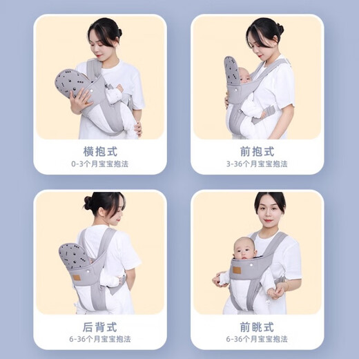 BELLE DE JINGYOUYU BELLE NOUVEAL BÉBÉ NOUVELLE-NÉ ET BACK BEBÉE HORIZONTAL ET FACHING EST SOIT À DOUBLE PROPRIÉTÉ EST SIMPLIEUR DE 0-1 ans, 0-1 ans, Monet Gray [Docteur protège la tête et la colonne vertébrale 0-24 mois]