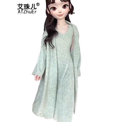 Aizhuer Robe tricotée en automne et hiver de la jupe de tempérament de la mode de la mode pour femmes en automne