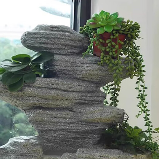 Lisa [chinesischer Innenhof] Balkon Rockerie fließender Wasserbrunnen befeuchtete Feng Shui Rad Fischteich Landschaftsbau Dekoration 5009 Mittellüfterform