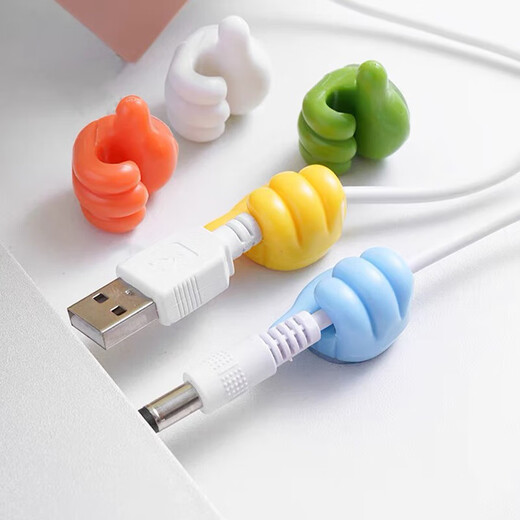 Câble de données du pouce Corgue de fil universel sans poinçonnage de crochet collant de bureau à la gestion du fil de pouce de couleur aléatoire [6] [6]